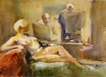 Alyona modelling for three artists