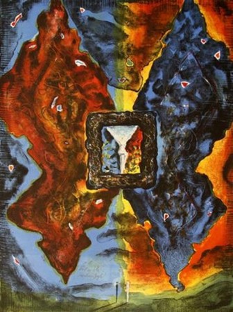 Rød og blå sommerfugl